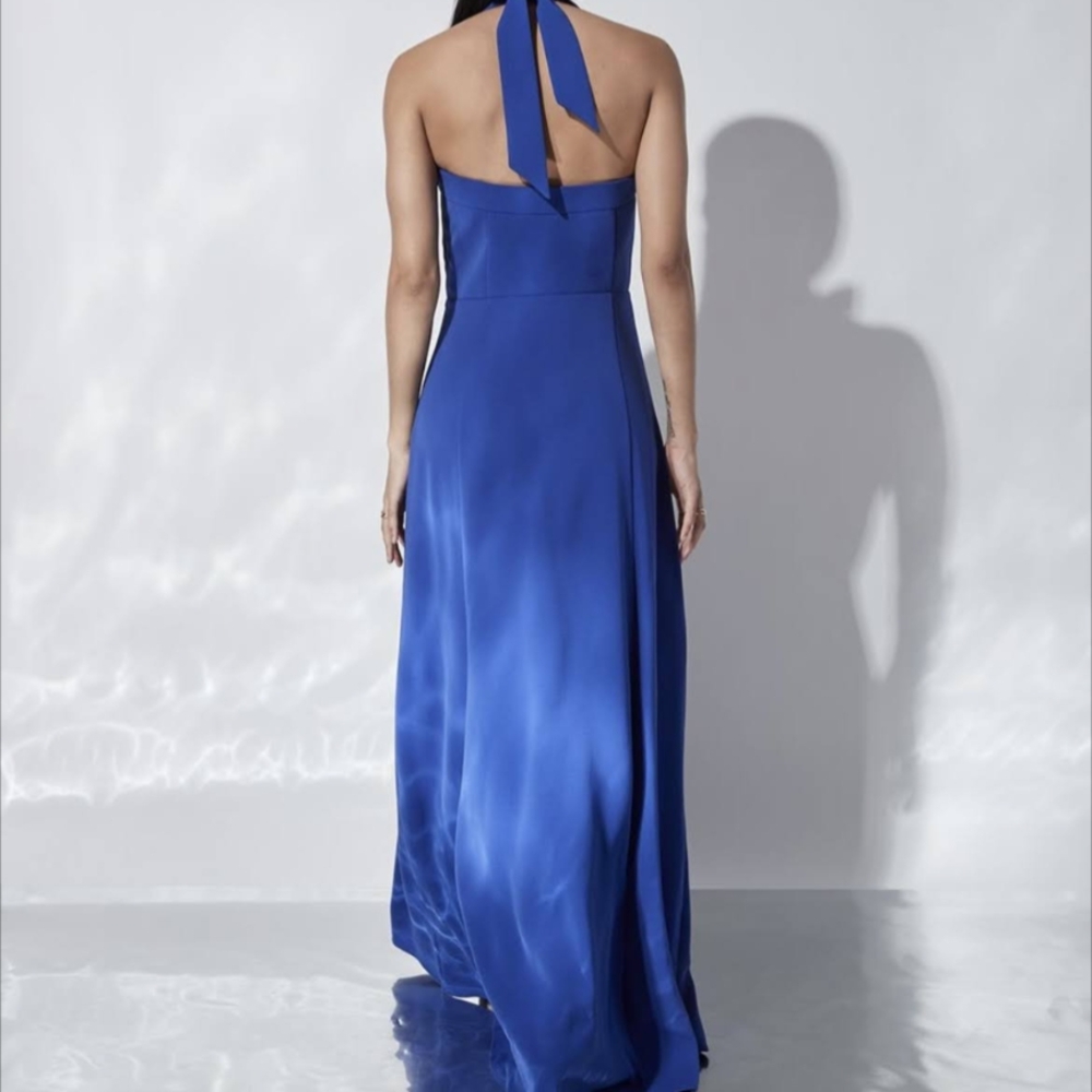 RW&CO. Royal Blue Halter Backless Dress